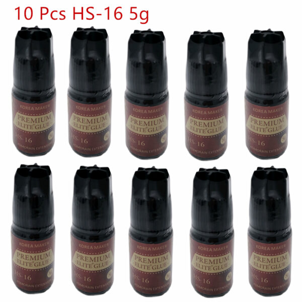 Free Shipping 10 bottles Eyelash Extension Glue Korea Maker OEM Sample Premium Elite Plus HS-16 5g Fastest1-2s Dry Last 7-8Weeks
