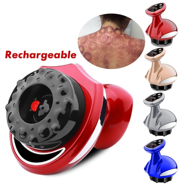 New Electric Cupping Massage Suction Vacuum Magnet Therapy Guasha Scraping Massage Stimulate Acupoint Body Slimming Rechargeable